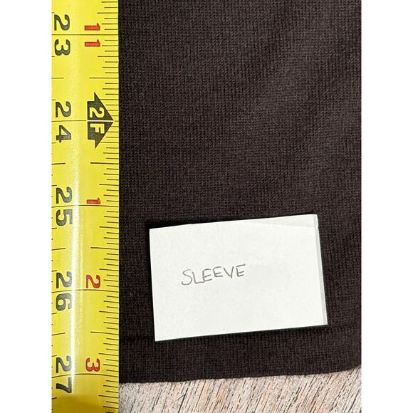 Naeem Khan NWT Brown Cashmere V-Neck Sweater Black Floral Applique XL - Picture 9 of 11